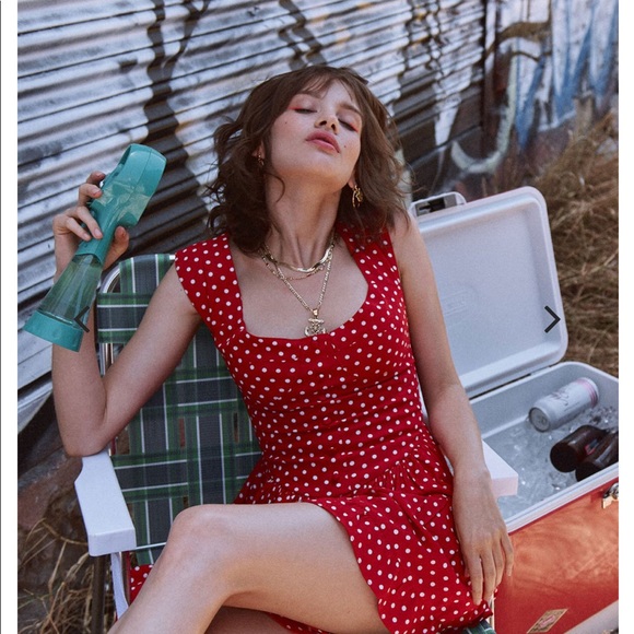 SOLD Vanessa Mooney Red & White Polka Dot Romper - Picture 3 of 4